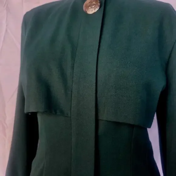 Vintage Ann Tobias Emerald Green Coat Women’s Size 4 Tailored Jacket - Picture 5 of 7